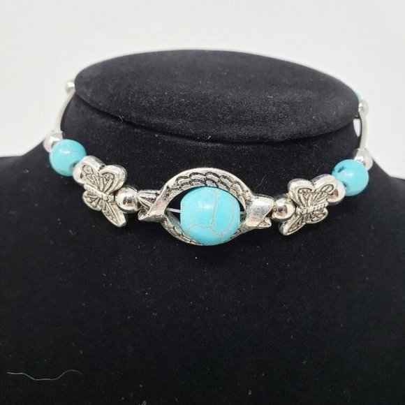 Turquoise color butterfly bracelet - Picture 1 of 2